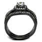 TK2296J-  Stainless Steel Ring with AAA Grade CZ  in Clear Ion Plating-Black-2
