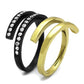 TK2298 - IP Gold+ IP Black (Ion Plating) Stainless Steel Ring with Top Grade Crystal  in Clear-3
