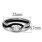 TK2301 - Two-Tone IP Black (Ion Plating) Stainless Steel Ring with AAA Grade CZ  in Clear-1