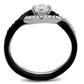 TK2301 - Two-Tone IP Black (Ion Plating) Stainless Steel Ring with AAA Grade CZ  in Clear-2