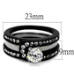TK2303 - Two-Tone IP Black (Ion Plating) Stainless Steel Ring with AAA Grade CZ  in Clear-1