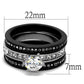 TK2304 - Two-Tone IP Black (Ion Plating) Stainless Steel Ring with AAA Grade CZ  in Clear-1
