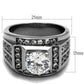 TK2305 - High polished (no plating) Stainless Steel Ring with AAA Grade CZ  in Clear-1