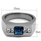 TK2307 - High polished (no plating) Stainless Steel Ring with Top Grade Crystal  in Aquamarine-4