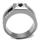 TK2308 - High polished (no plating) Stainless Steel Ring with Top Grade Crystal  in Clear-2
