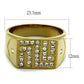 TK2311 - IP Gold(Ion Plating) Stainless Steel Ring with Top Grade Crystal  in Clear-1