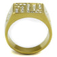 TK2311 - IP Gold(Ion Plating) Stainless Steel Ring with Top Grade Crystal  in Clear-2