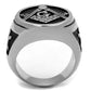 TK2315 - High polished (no plating) Stainless Steel Ring with Epoxy  in Jet-2