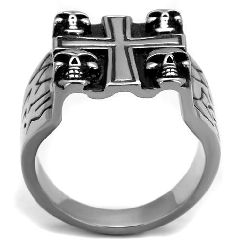 TK2316 - High polished (no plating) Stainless Steel Ring with Epoxy  in Jet-2