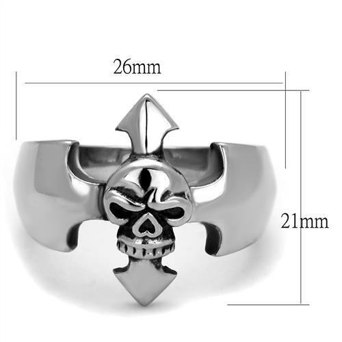 TK2318 - High polished (no plating) Stainless Steel Ring with Epoxy  in Jet-1
