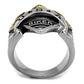 TK2327 - Two-Tone IP Gold (Ion Plating) Stainless Steel Ring with Epoxy  in Jet-2