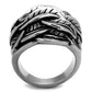 TK2336 - High polished (no plating) Stainless Steel Ring with Epoxy  in Jet-2