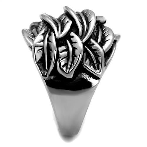 TK2336 - High polished (no plating) Stainless Steel Ring with Epoxy  in Jet-3