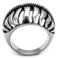 TK2341 - High polished (no plating) Stainless Steel Ring with Epoxy  in Jet-2