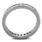 TK2344 - High polished (no plating) Stainless Steel Ring with AAA Grade CZ  in Clear-2