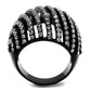 TK2345 - IP Black(Ion Plating) Stainless Steel Ring with Top Grade Crystal  in Black Diamond-2