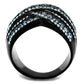 TK2352 - IP Black(Ion Plating) Stainless Steel Ring with Top Grade Crystal  in Montana-2