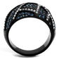 TK2353 - IP Black(Ion Plating) Stainless Steel Ring with Top Grade Crystal  in Montana-2