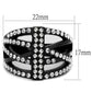 TK2354 - IP Black(Ion Plating) Stainless Steel Ring with Top Grade Crystal  in Clear-1