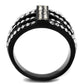 TK2354 - IP Black(Ion Plating) Stainless Steel Ring with Top Grade Crystal  in Clear-2