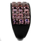 TK2359 - IP Black(Ion Plating) Stainless Steel Ring with Top Grade Crystal  in Light Rose-3