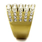 TK2362 - IP Gold(Ion Plating) Stainless Steel Ring with Top Grade Crystal  in Clear-3