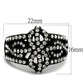 TK2363 - IP Black(Ion Plating) Stainless Steel Ring with Top Grade Crystal  in Clear-1