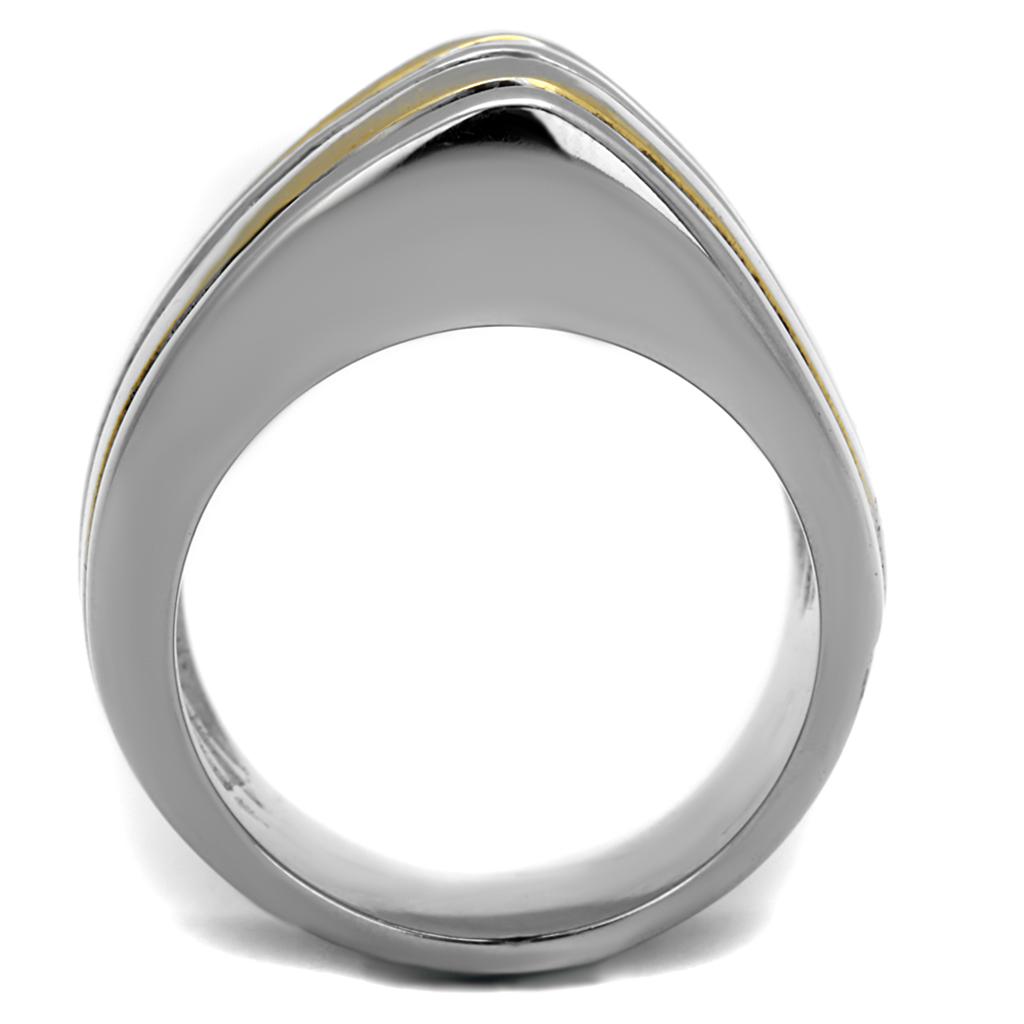 TK2367 - Two-Tone IP Gold (Ion Plating) Stainless Steel Ring with Epoxy  in Jet-2