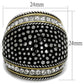 TK2369 - Two-Tone IP Gold (Ion Plating) Stainless Steel Ring with Top Grade Crystal  in Clear-1