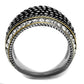 TK2369 - Two-Tone IP Gold (Ion Plating) Stainless Steel Ring with Top Grade Crystal  in Clear-2