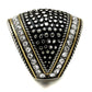 TK2369 - Two-Tone IP Gold (Ion Plating) Stainless Steel Ring with Top Grade Crystal  in Clear-3