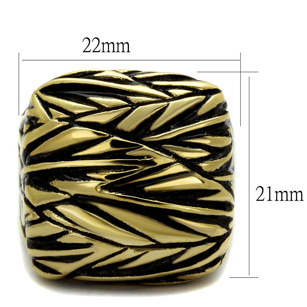 TK2370 - Two-Tone IP Gold (Ion Plating) Stainless Steel Ring with Epoxy  in Jet-1