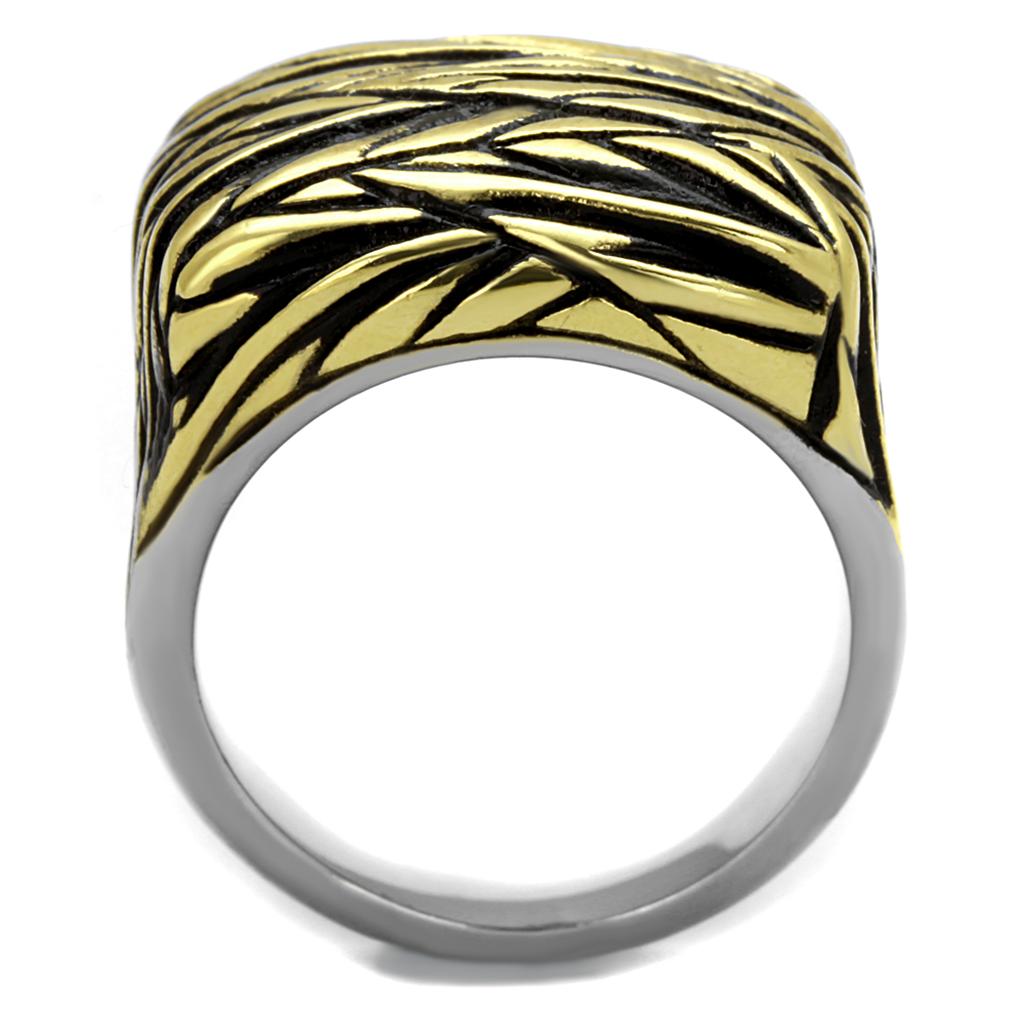 TK2370 - Two-Tone IP Gold (Ion Plating) Stainless Steel Ring with Epoxy  in Jet-2