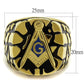 TK2372 - IP Gold(Ion Plating) Stainless Steel Ring with Epoxy  in Capri Blue-1
