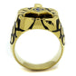 TK2372 - IP Gold(Ion Plating) Stainless Steel Ring with Epoxy  in Capri Blue-2