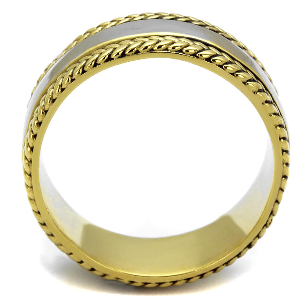 TK2375 - Two-Tone IP Gold (Ion Plating) Stainless Steel Ring with Epoxy  in Jet-2