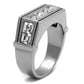 TK2376 - High polished (no plating) Stainless Steel Ring with Top Grade Crystal  in Clear-3