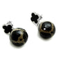 TK2383 - High polished (no plating) Stainless Steel Earrings with Synthetic Onyx in Multi Color-2