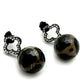 TK2384 - IP Black(Ion Plating) Stainless Steel Earrings with Synthetic Onyx in Multi Color-2