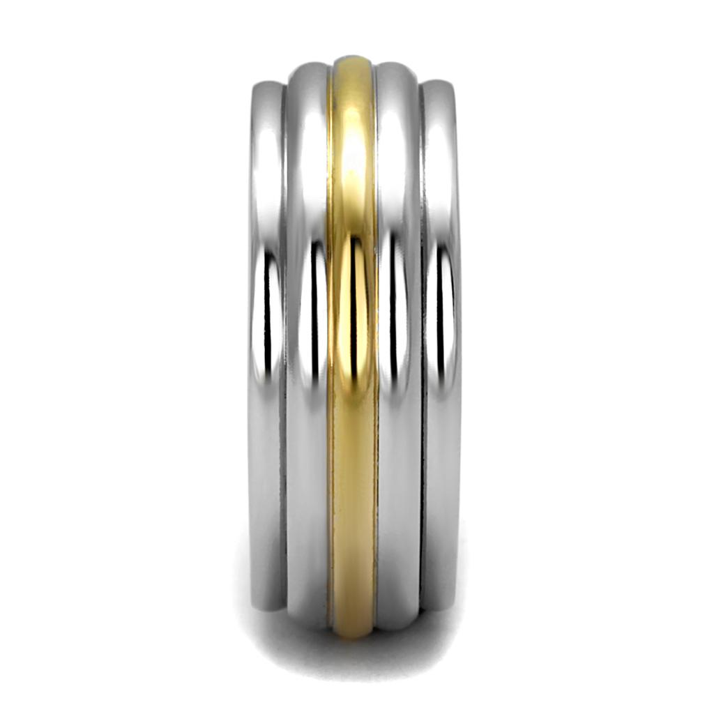 TK2390 - Two-Tone IP Gold (Ion Plating) Stainless Steel Ring with No Stone-3
