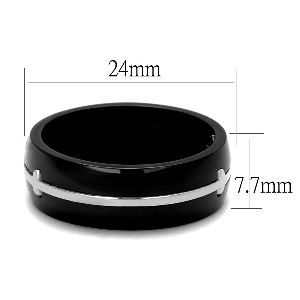TK2392 - Two-Tone IP Black Stainless Steel Ring with No Stone-1