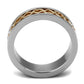 TK2398 - Two-Tone IP Rose Gold Stainless Steel Ring with No Stone-2
