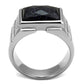 TK2399 - High polished (no plating) Stainless Steel Ring with Blue Sand  in Montana-2