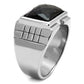 TK2399 - High polished (no plating) Stainless Steel Ring with Blue Sand  in Montana-3