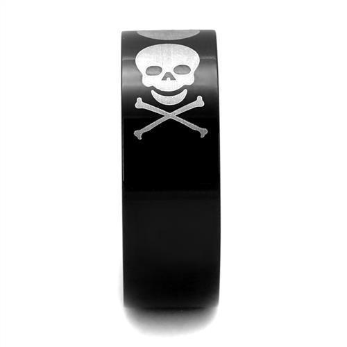 TK2400 - Two-Tone IP Black Stainless Steel Ring with No Stone-3