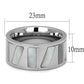 TK2401 - High polished (no plating) Stainless Steel Ring with Precious Stone Conch in White-1