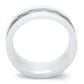 TK2403 - High polished (no plating) Stainless Steel Ring with Ceramic  in White-2