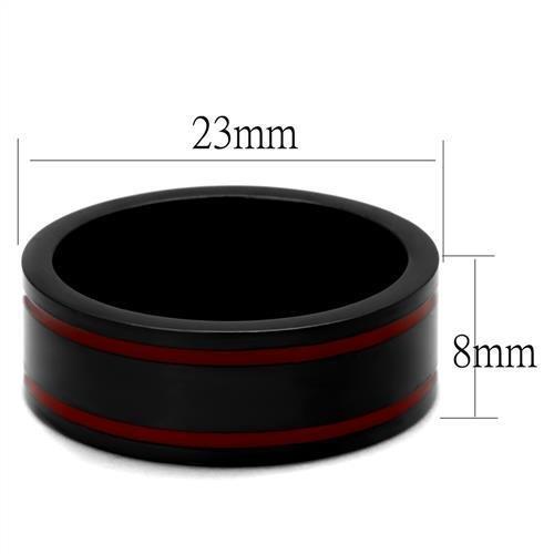 TK2407 - IP Black(Ion Plating) Stainless Steel Ring with Epoxy  in Siam-1