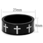 TK2410 - Two-Tone IP Black (Ion Plating) Stainless Steel Ring with No Stone-1