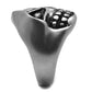 TK2418 - Antique Silver Stainless Steel Ring with Epoxy  in Jet-3